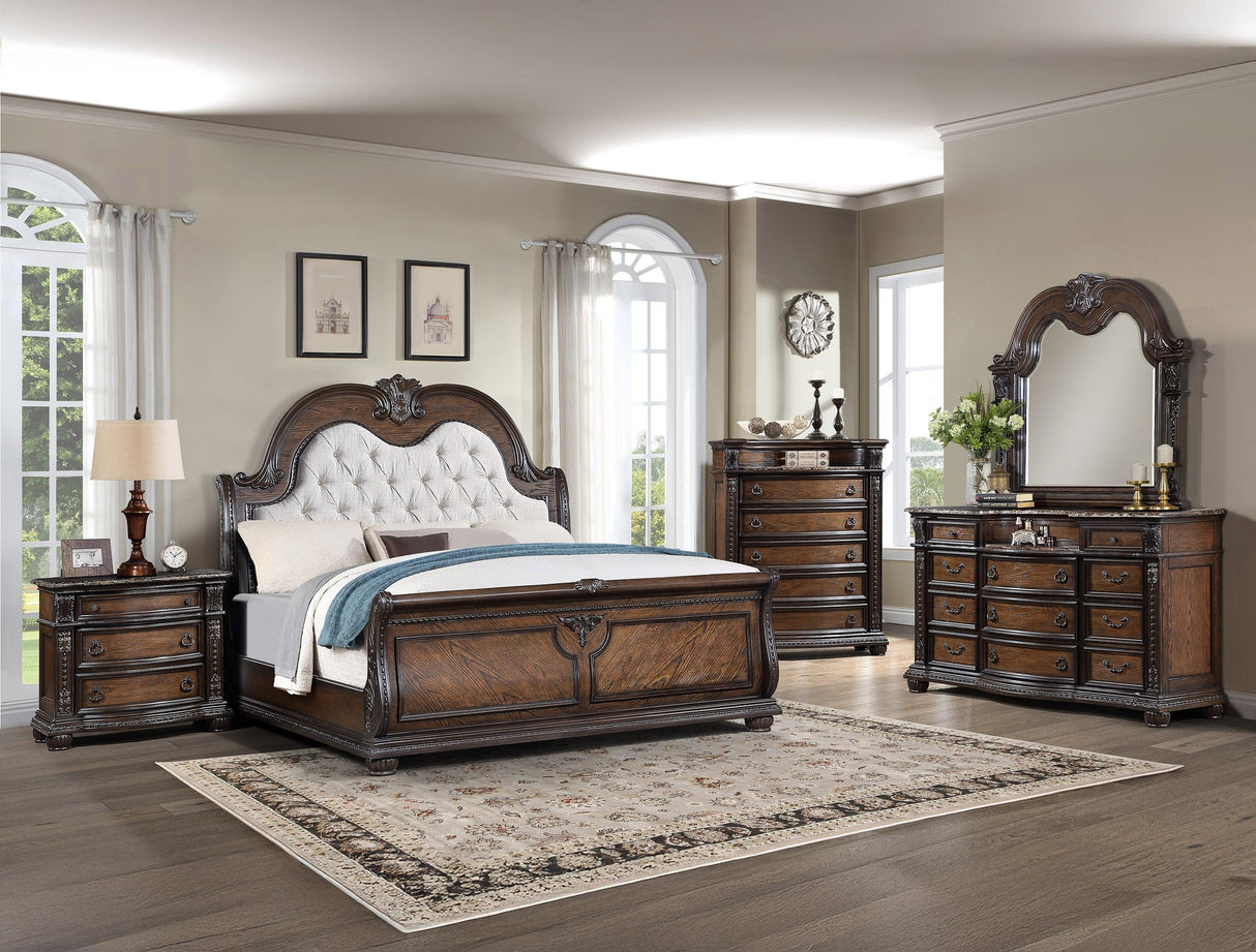 Stanley Coffee Brown Queen Sleigh Bed by Crown Mark at Eve Furniture
