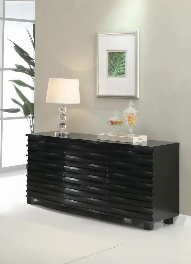 Stanton 3-Drawer Rectangular Server Black by Coaster at Eve Furniture