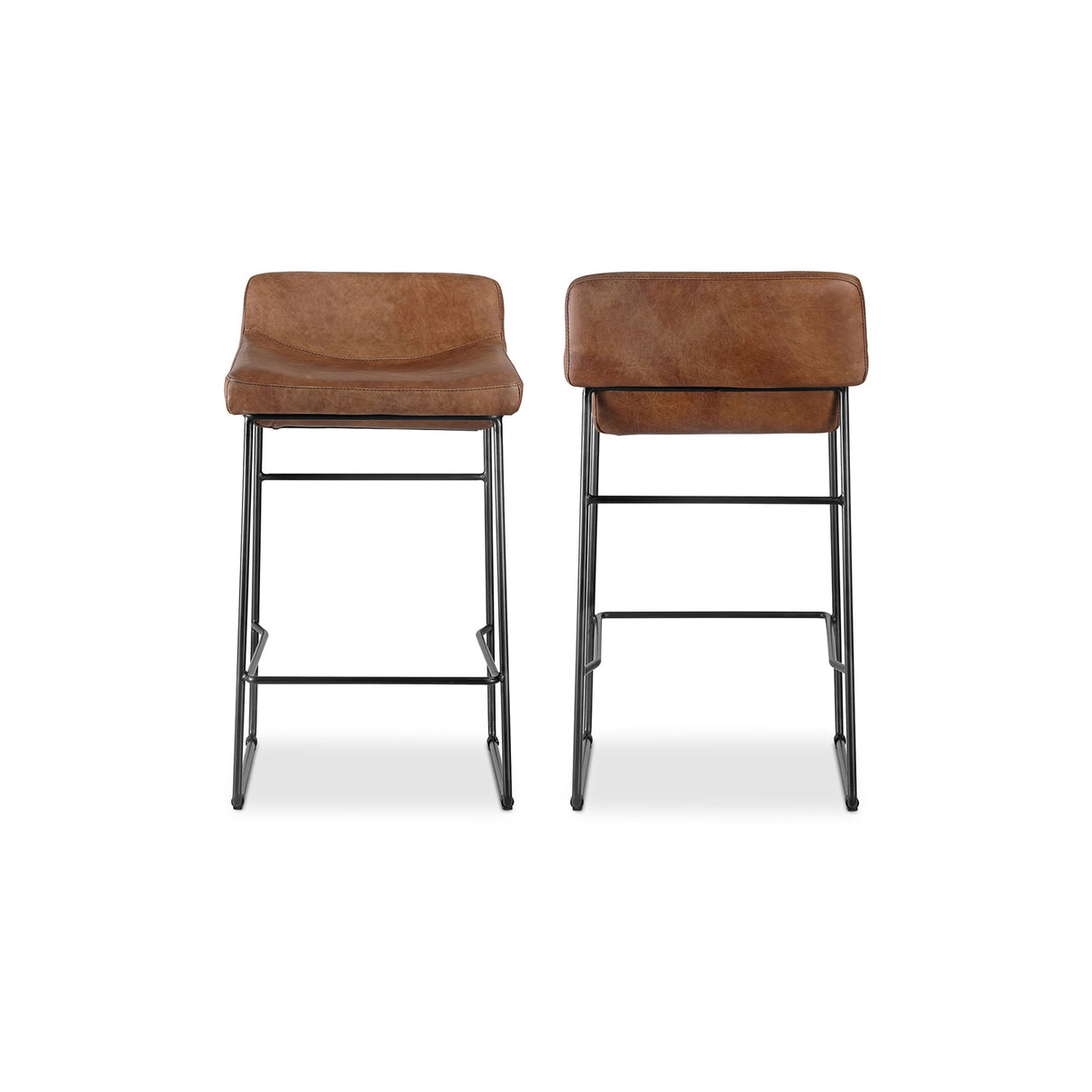 Starlet Brown Leather Counter Stool (Set of 2) by MOES at Eve Furniture