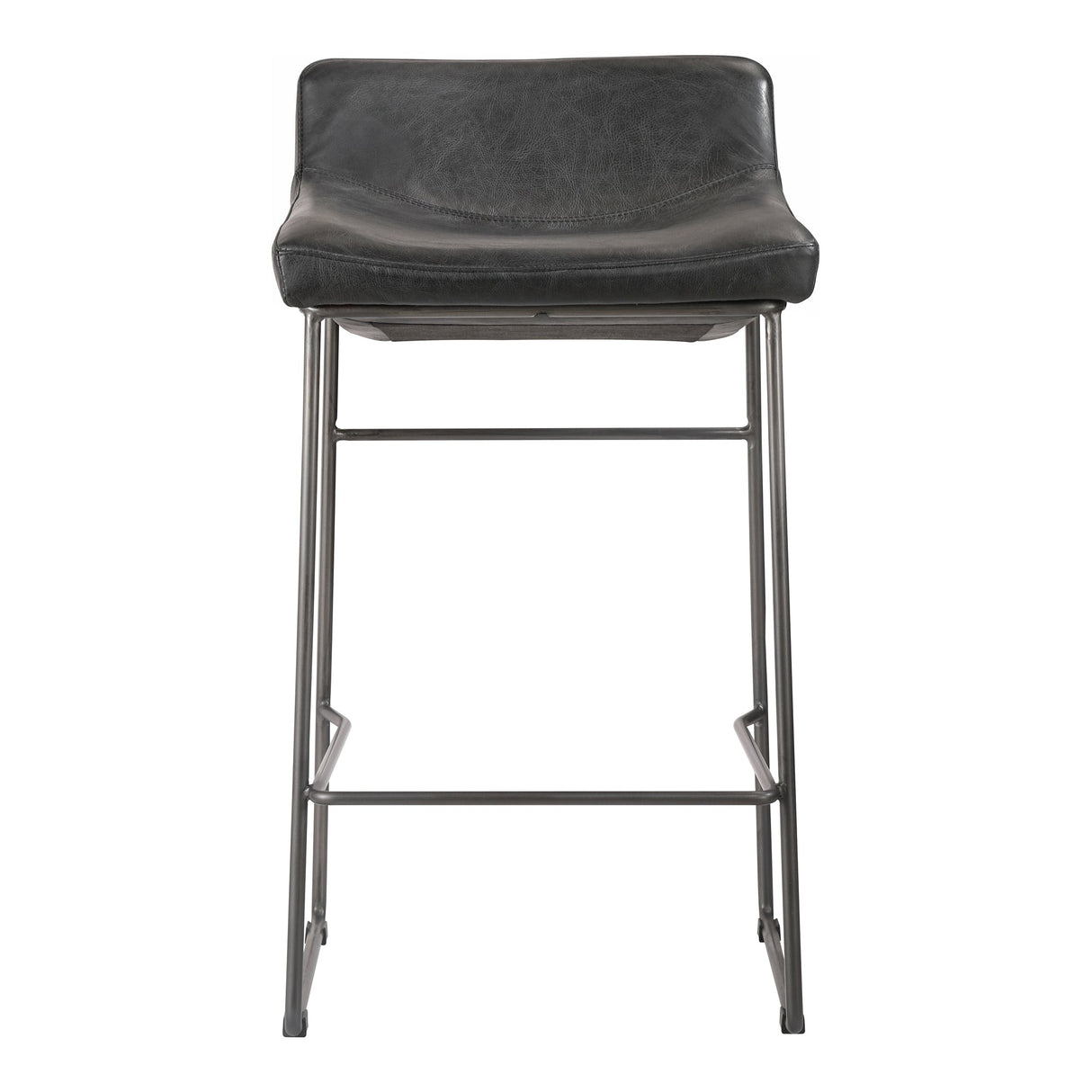 Starlet Onyx Black Leather Counter Stool (Set of 2) by MOES at Eve Furniture