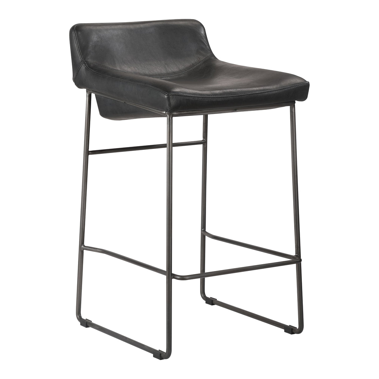Starlet Onyx Black Leather Counter Stool (Set of 2) by MOES at Eve Furniture