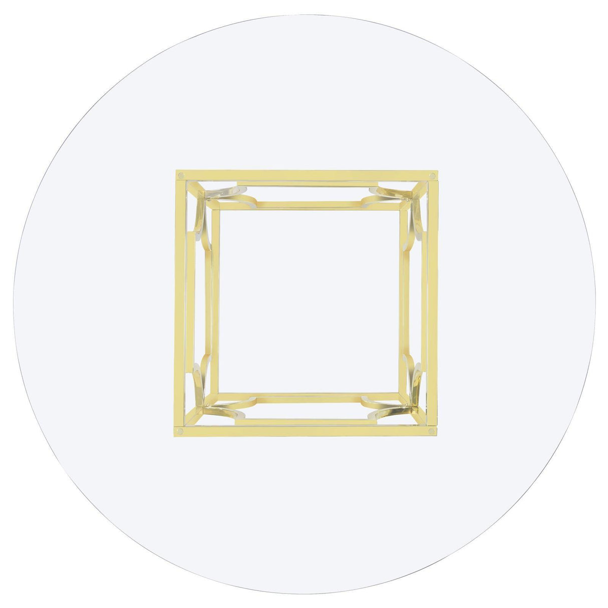 Starlight Clear and Brass Round Glass Top Dining Table by Coaster at Eve Furniture