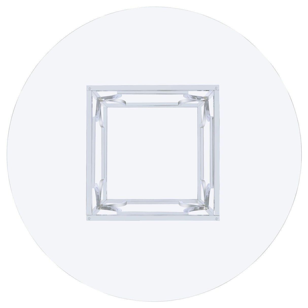 Starlight Clear and Chrome Round Glass Top Dining Table by Coaster at Eve Furniture