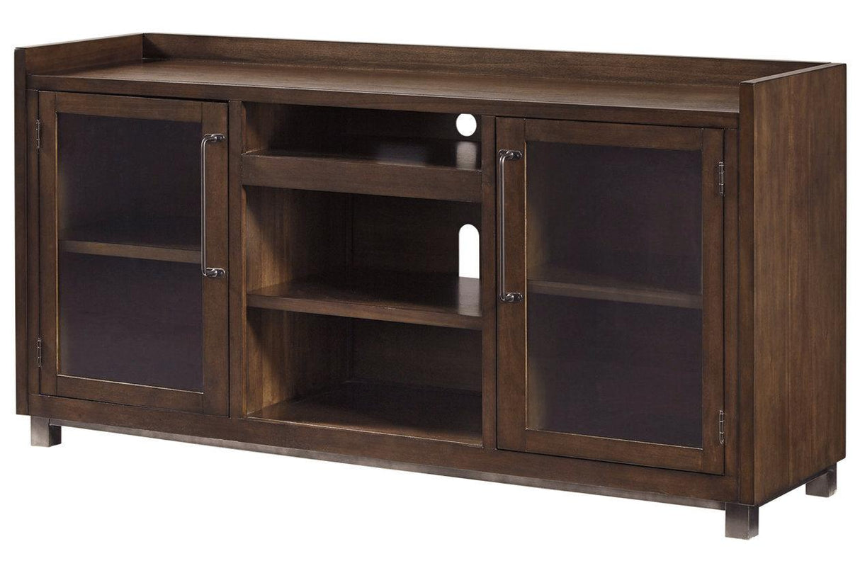 Starmore Brown/Gunmetal 3-Piece Entertainment Center by Ashley at Eve Furniture