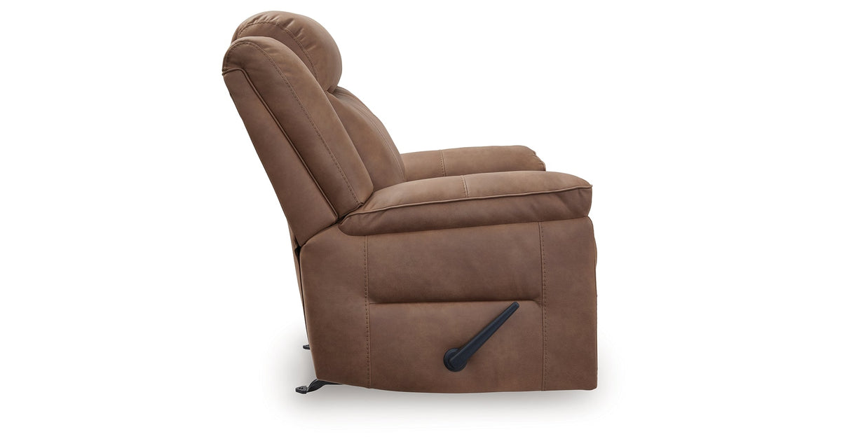 Status Check Caramel Recliner by Ashley at Eve Furniture