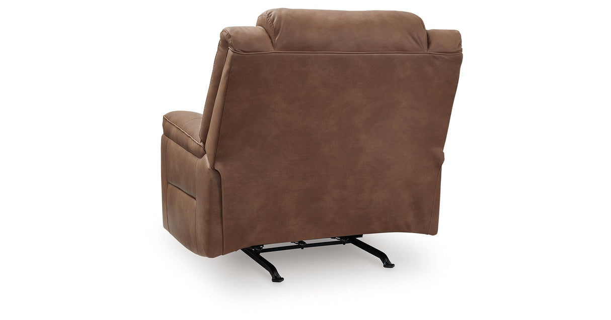 Status Check Caramel Recliner by Ashley at Eve Furniture