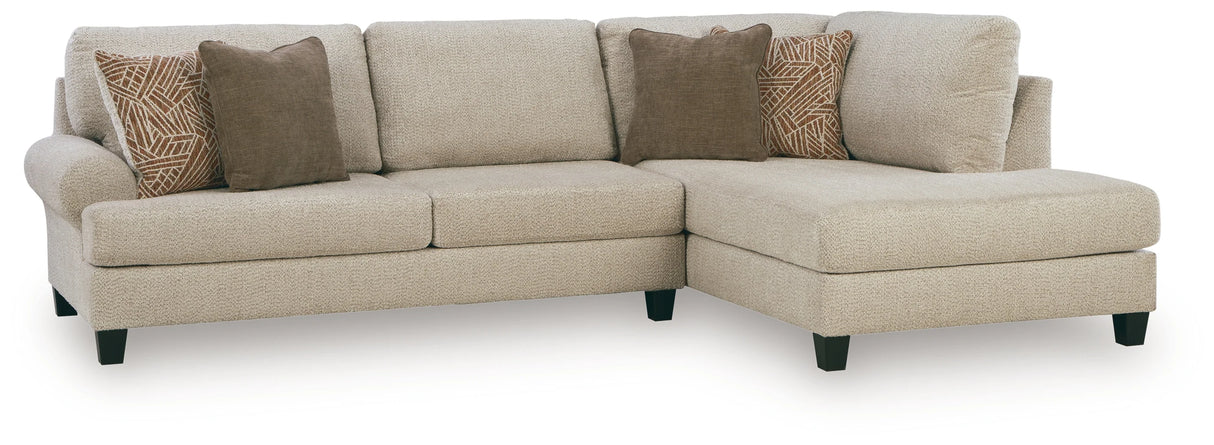Steelwater Retreat Latte 2-Piece Sectional with RAF Chaise by Ashley at Eve Furniture