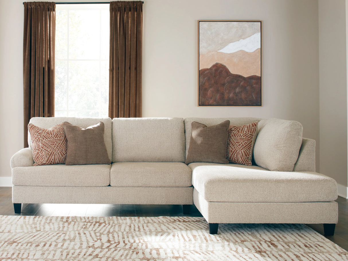 Steelwater Retreat Latte 2-Piece Sectional with RAF Chaise by Ashley at Eve Furniture
