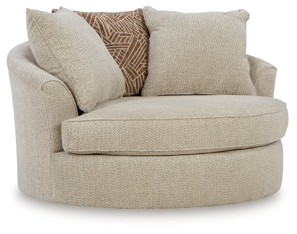 Steelwater Retreat Latte Oversized Swivel Accent Chair by Ashley at Eve Furniture