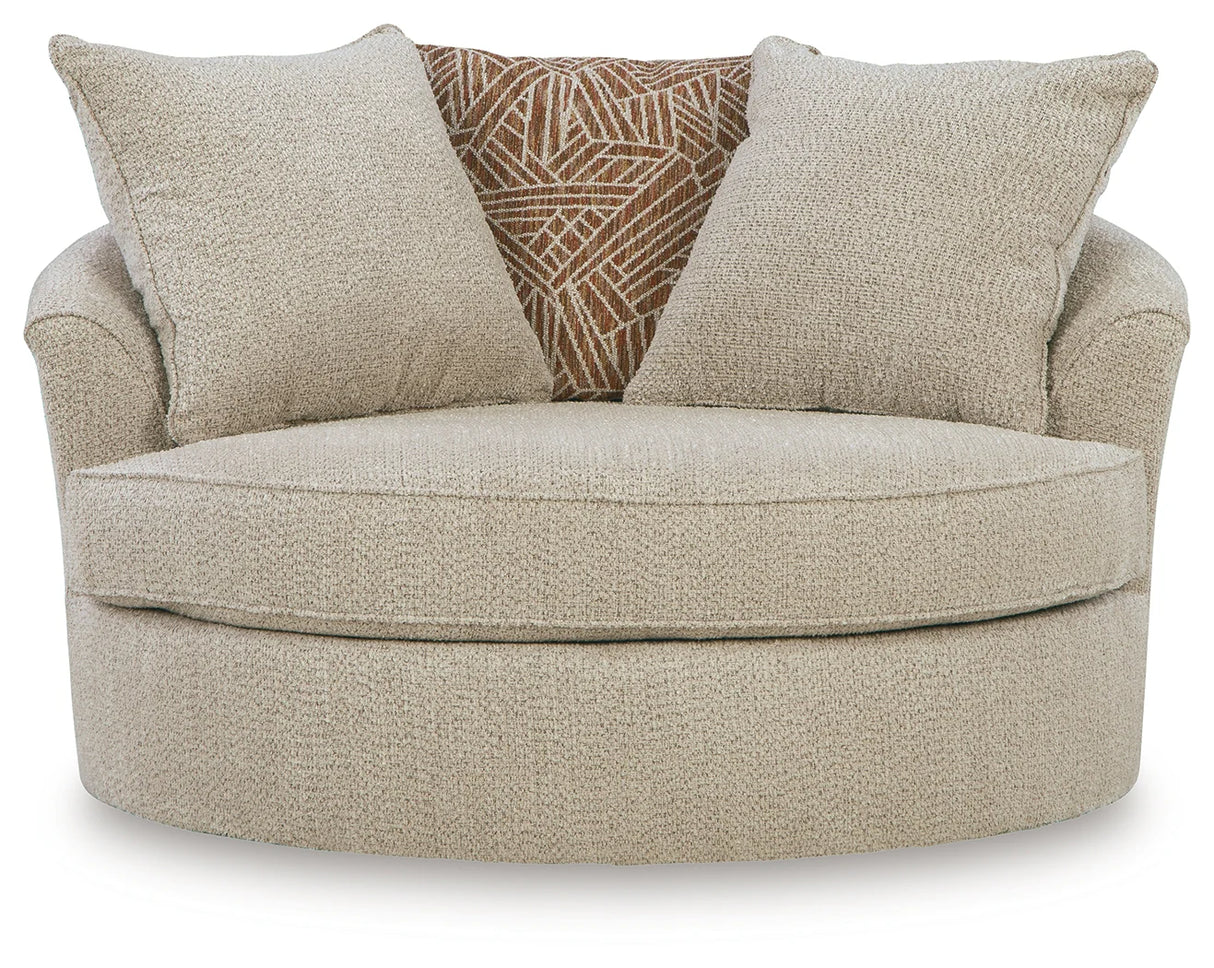 Steelwater Retreat Latte Oversized Swivel Accent Chair by Ashley at Eve Furniture