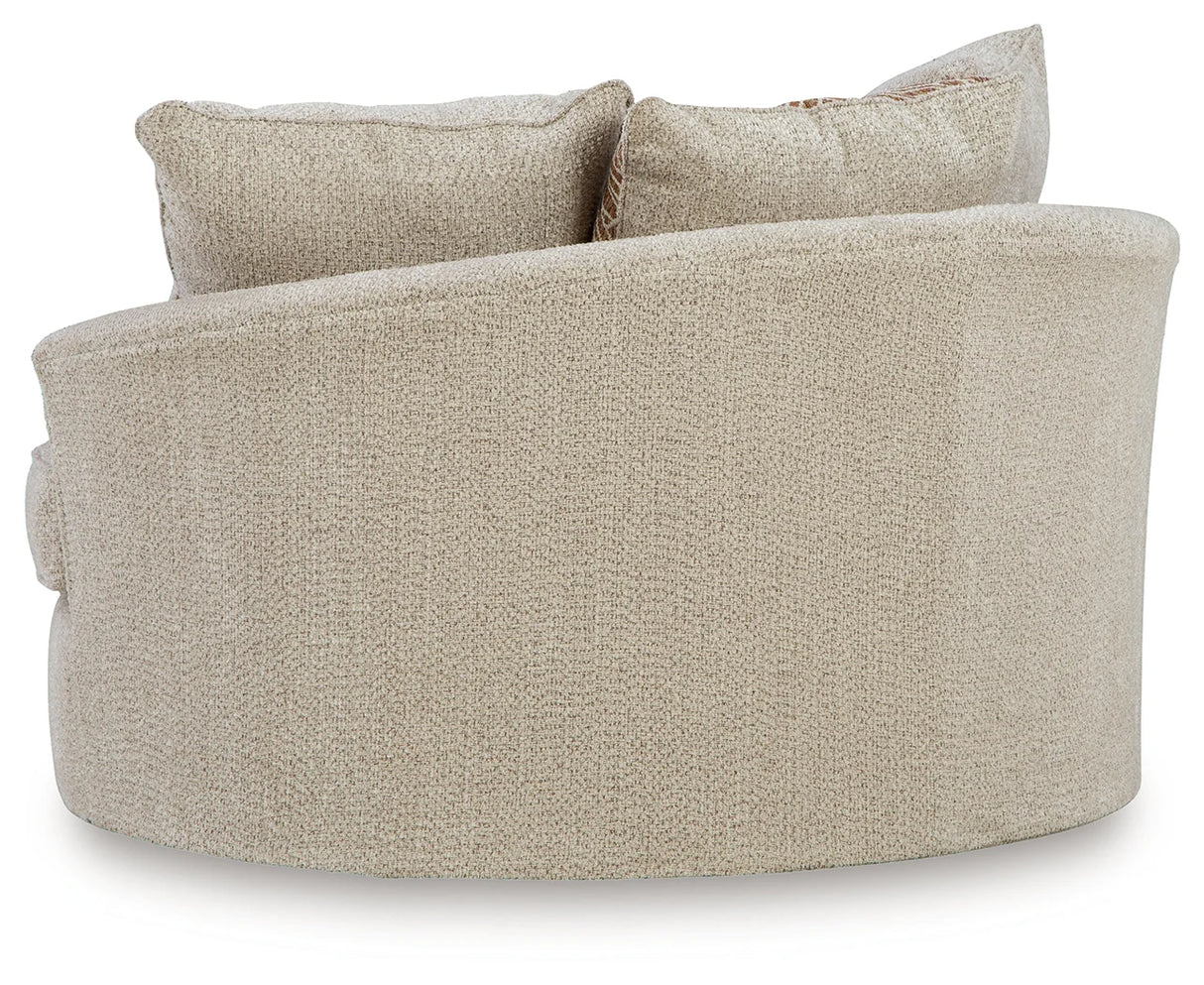 Steelwater Retreat Latte Oversized Swivel Accent Chair by Ashley at Eve Furniture