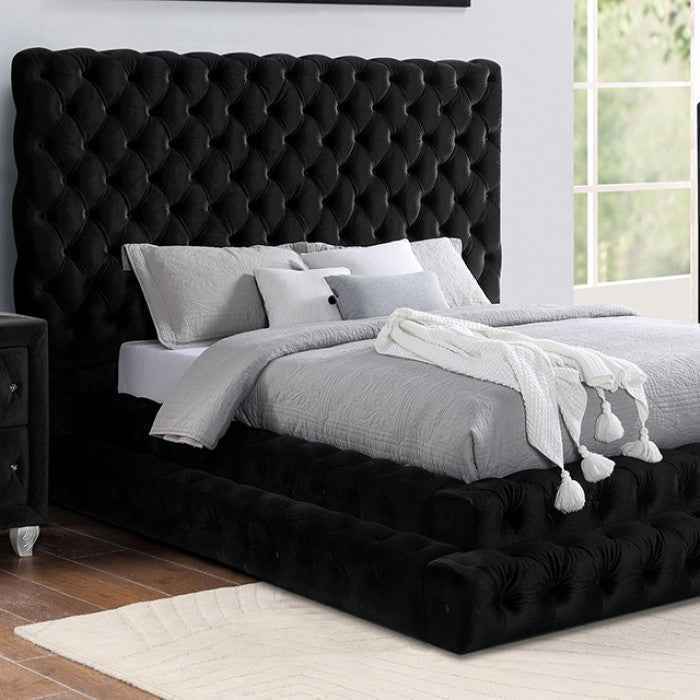 Stefania Black 4-Piece Queen Bedroom Set by Furniture of America at Eve Furniture