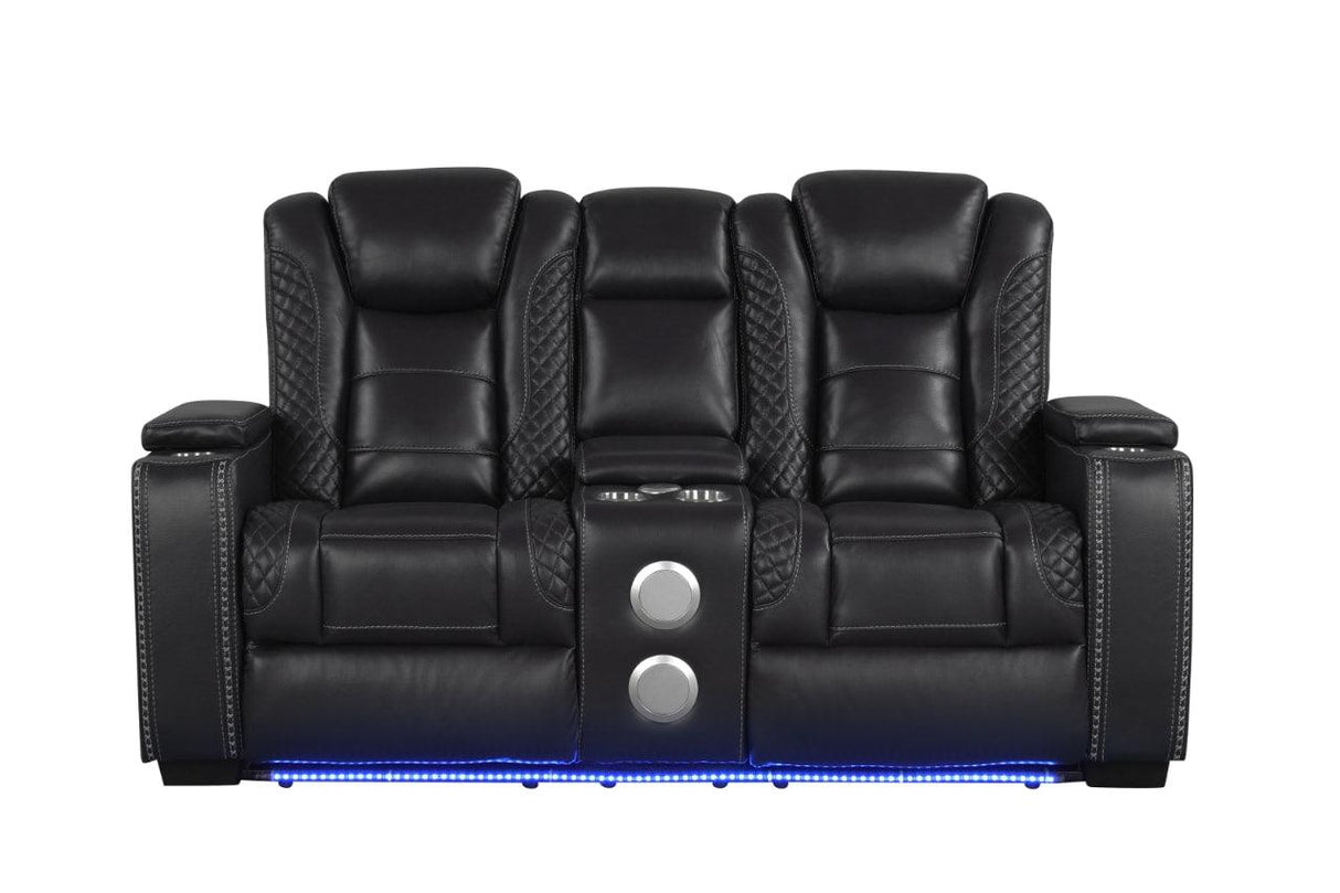 Stefano Black 3-Piece Reclining Living Room Set by Happy Homes at Eve Furniture