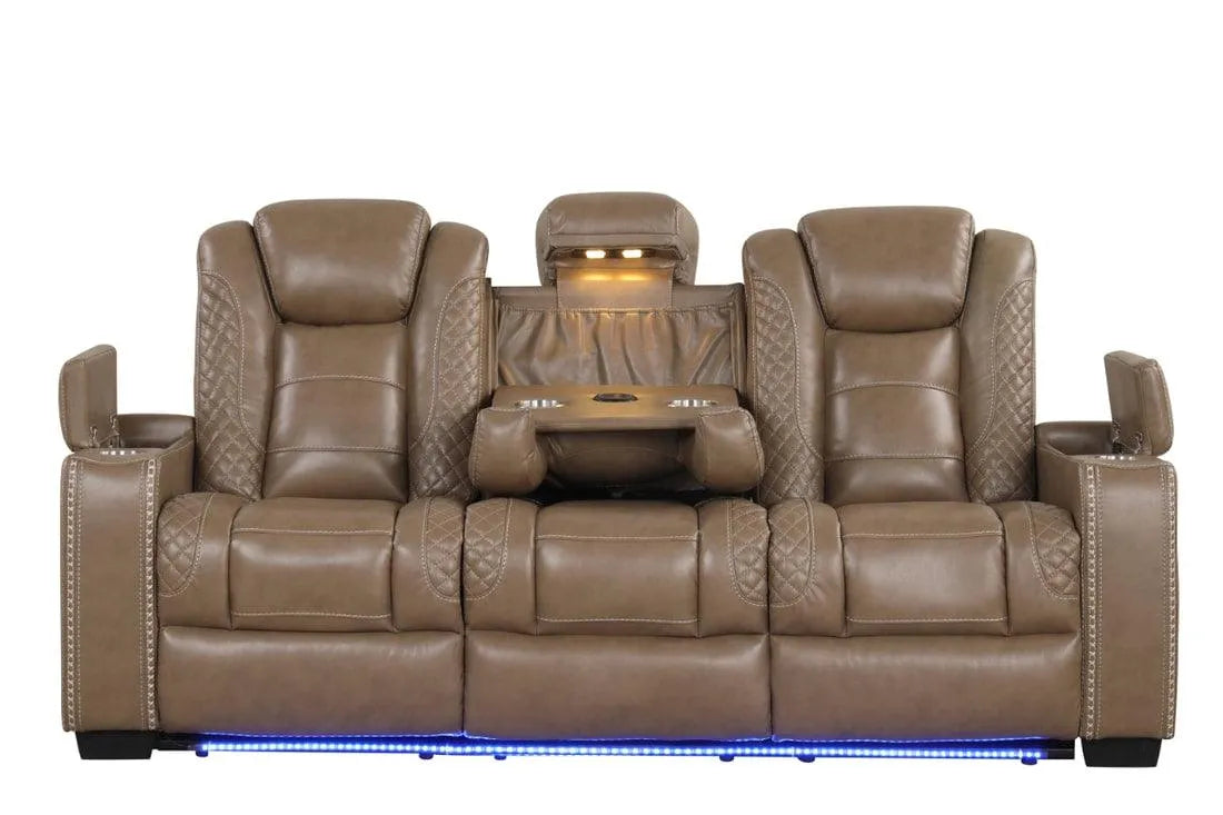 Stefano Brown 3-Piece Reclining Living Room Set by Happy Homes at Eve Furniture