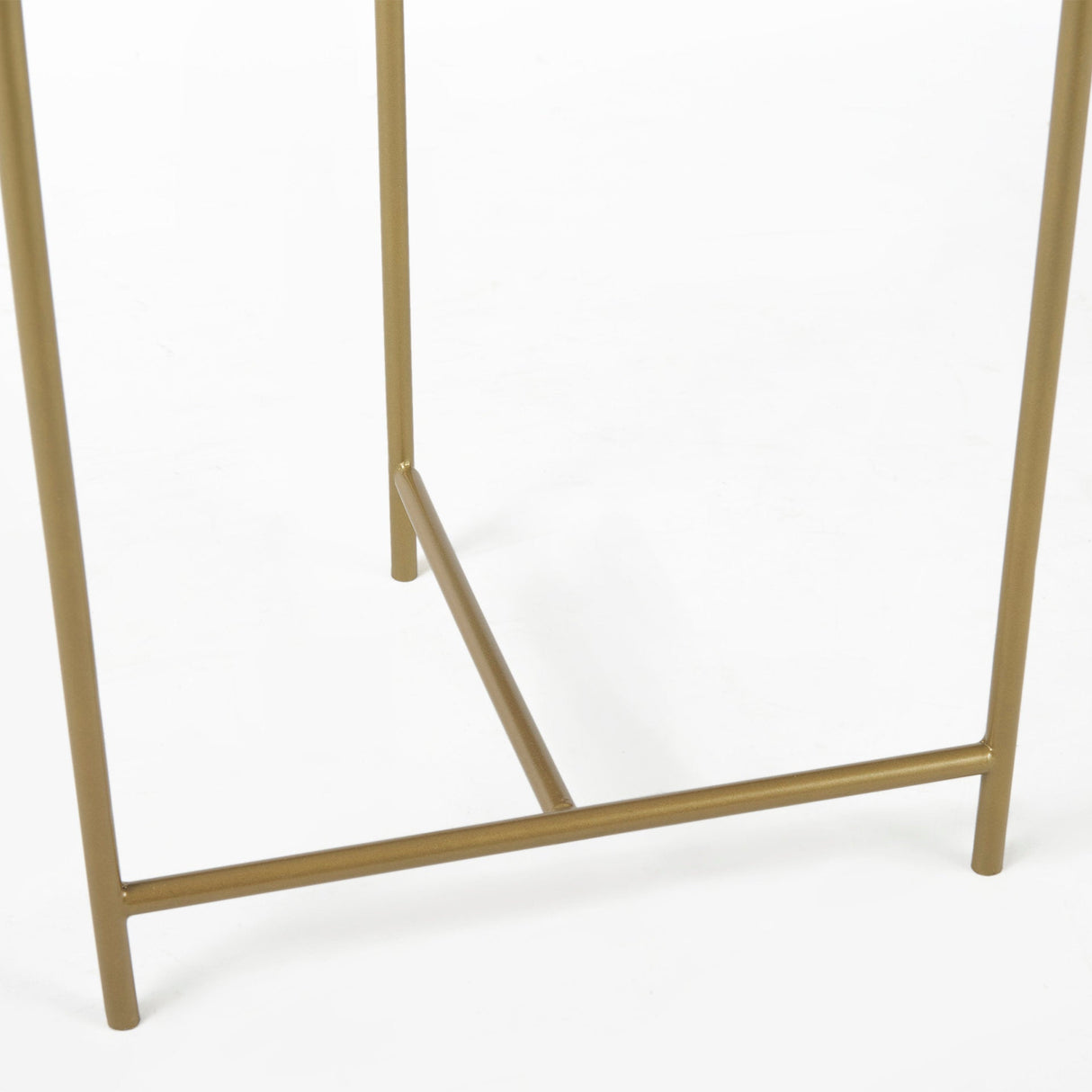 Stella 17L x 17W White Round Marble Top W/Gold Base Accent Table by Mercana at Eve Furniture