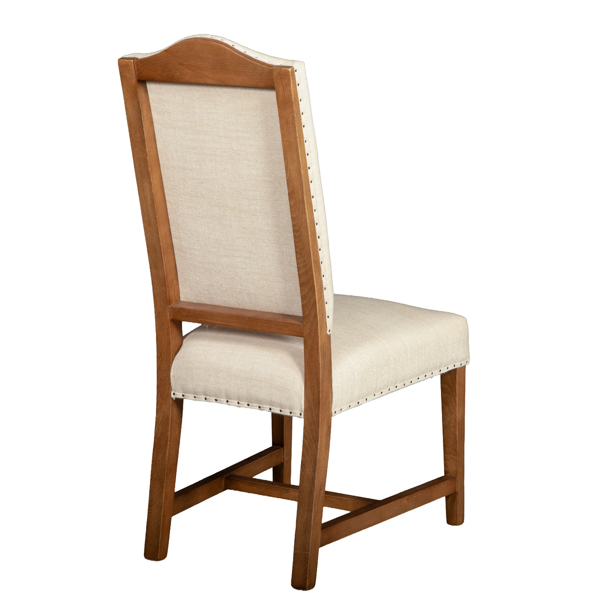 Stella 21" Camelback Dining Chair in Natural Linen with Earth Legs
