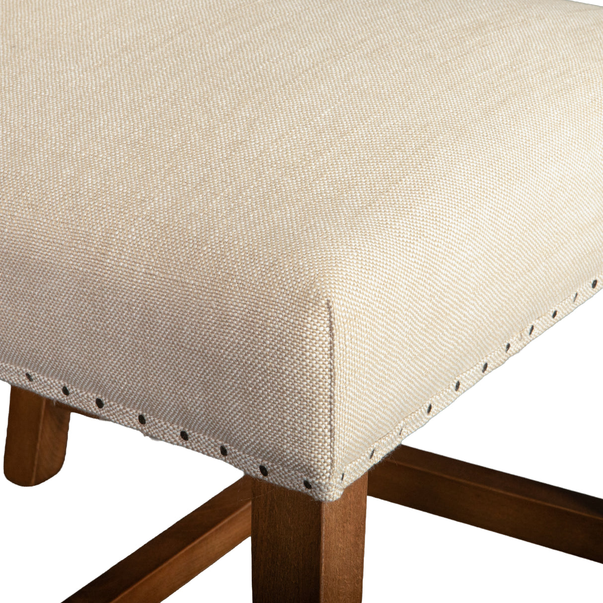 Stella 21" Camelback Dining Chair in Natural Linen with Earth Legs
