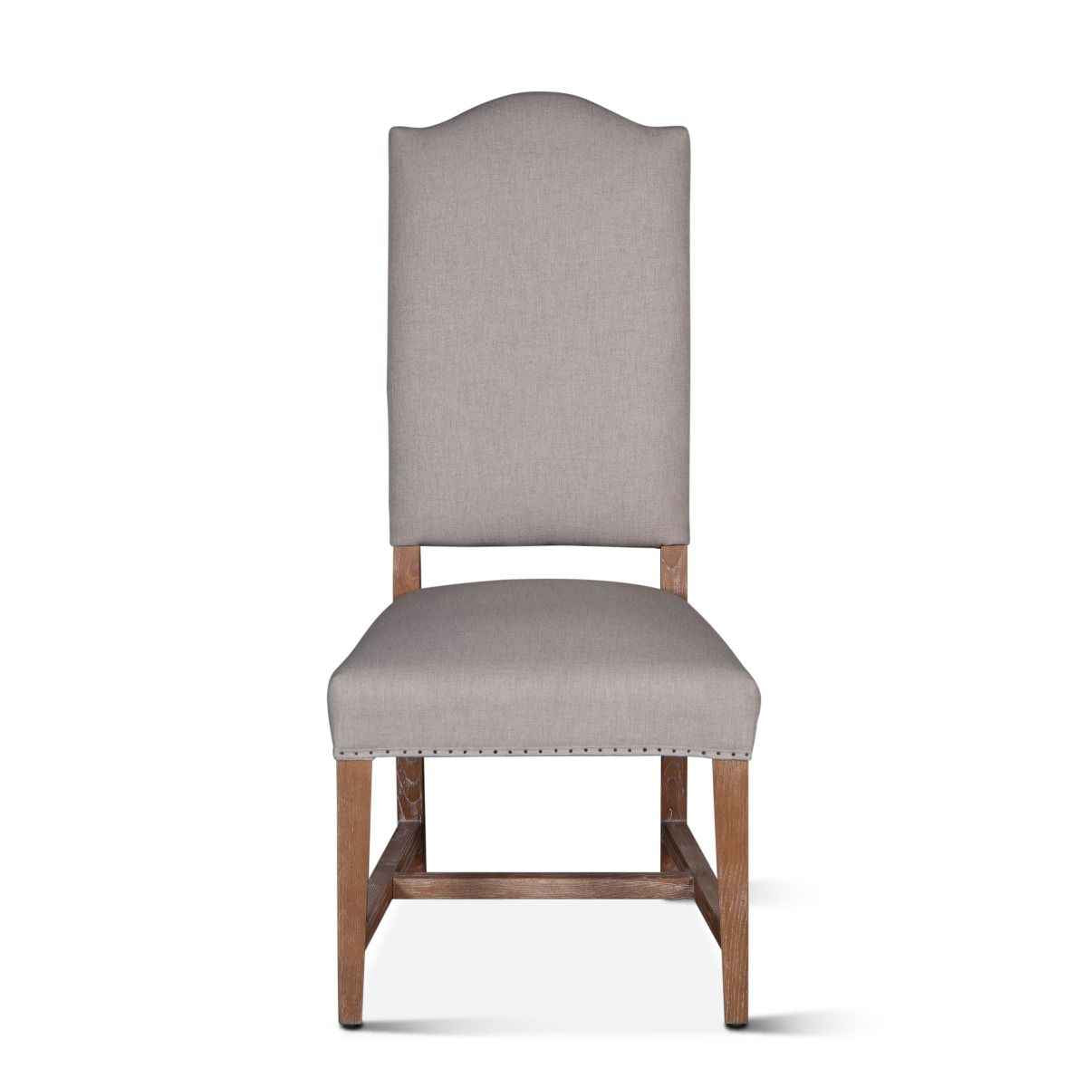 Stella 21" Camelback Dining Chair in Natural Linen with Oak Legs, Set of 2 by Home Trends & Design at Eve Furniture