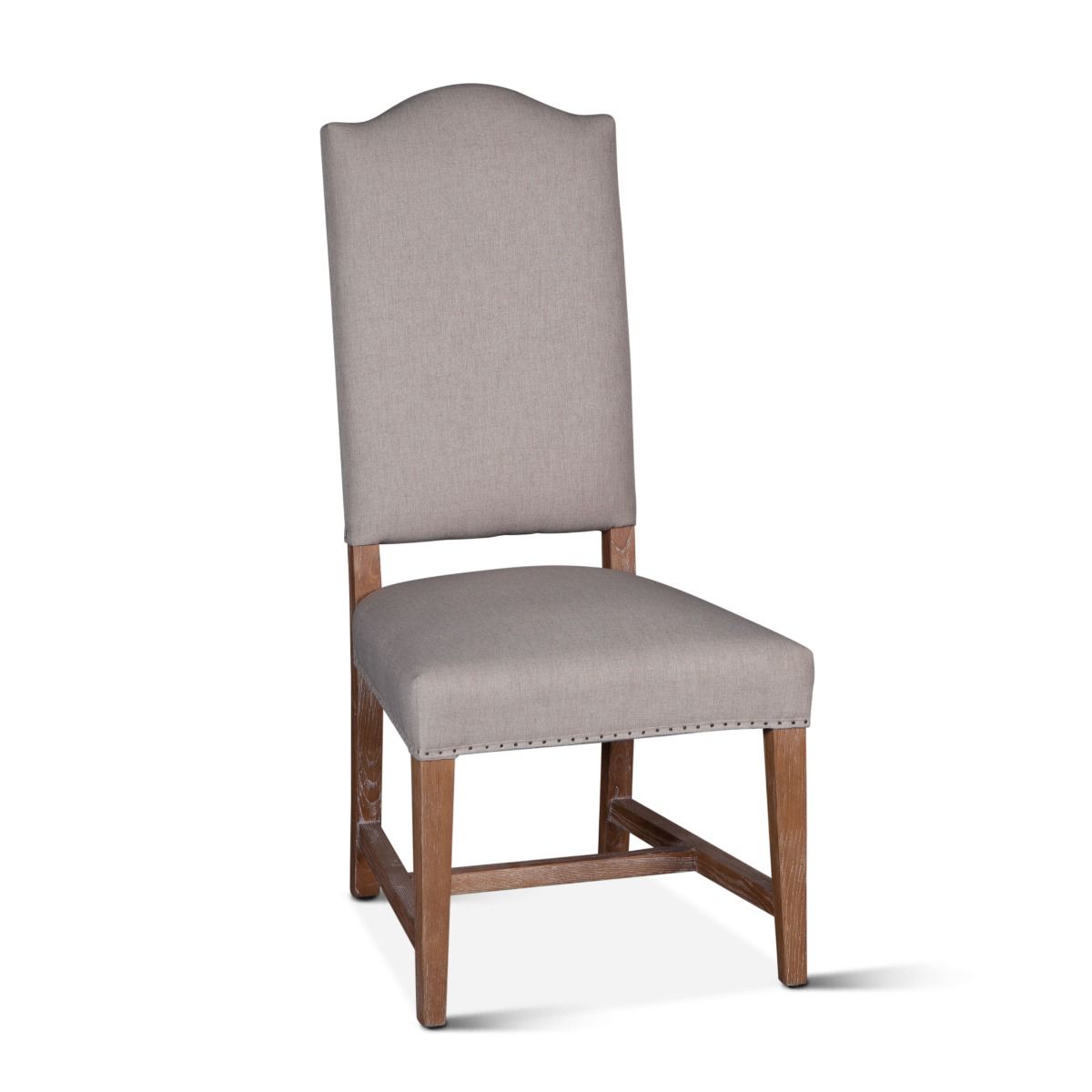 Stella 21" Camelback Dining Chair in Natural Linen with Oak Legs, Set of 2 by Home Trends & Design at Eve Furniture