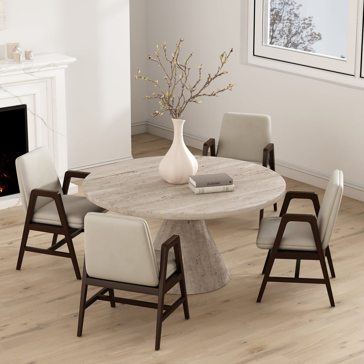 Stella Dining Armchair in Champagne (set of 4) by Manhattan Comfort at Eve Furniture