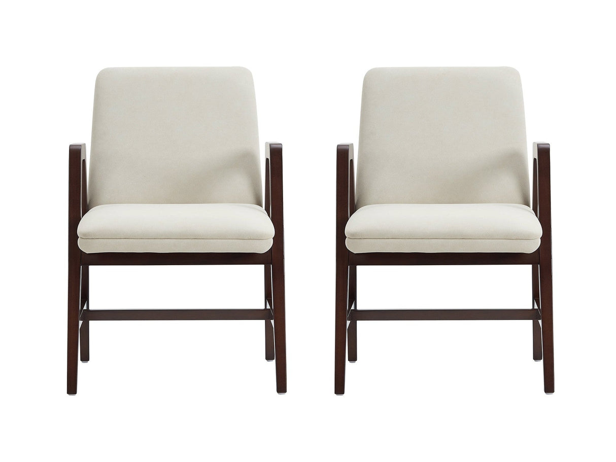 Stella Dining Armchair in Cream (set of 2) by Manhattan Comfort at Eve Furniture