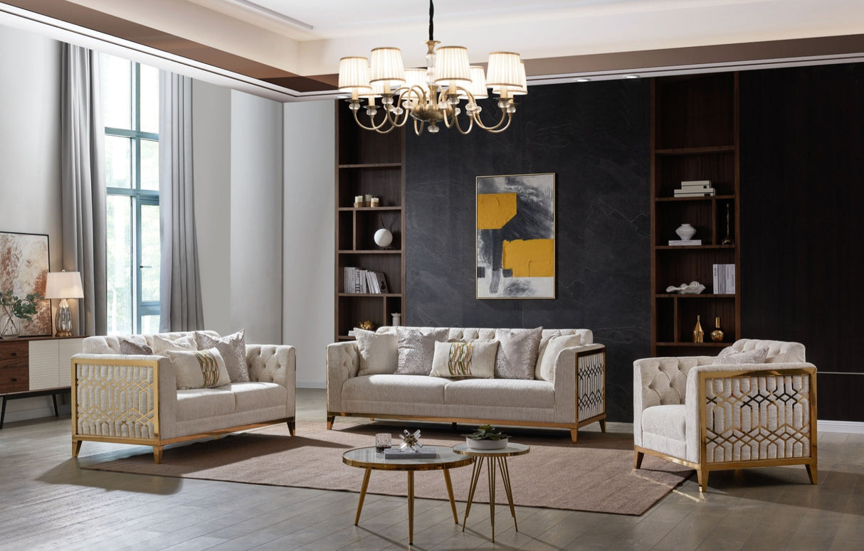 Stella Luxury Living Room Set by Cosmos Furniture at Eve Furniture