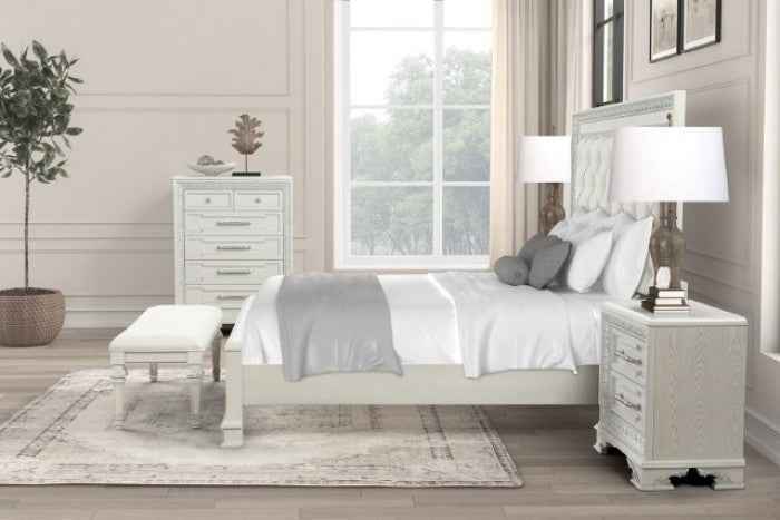 Stella Mia Creamy White 5-Piece Queen Bedroom Set by Furniture of America at Eve Furniture