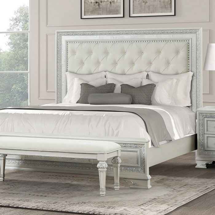 Stella Mia Creamy White 5-Piece Queen Bedroom Set by Furniture of America at Eve Furniture