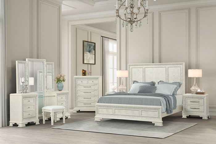 Stella Mia Traditional Creamy White 4-Piece Queen Bedroom Set by Furniture of America at Eve Furniture