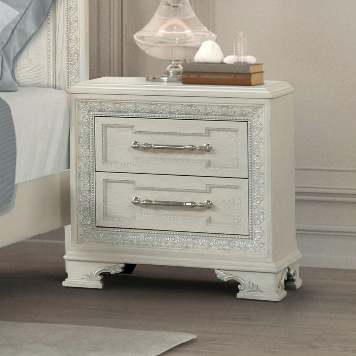 Stella Mia Creamy White Nightstand by Furniture of America at Eve Furniture