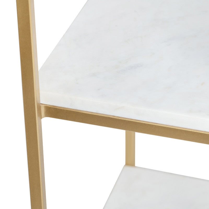 Stellar White/Gold Etagere by Crestview at Eve Furniture