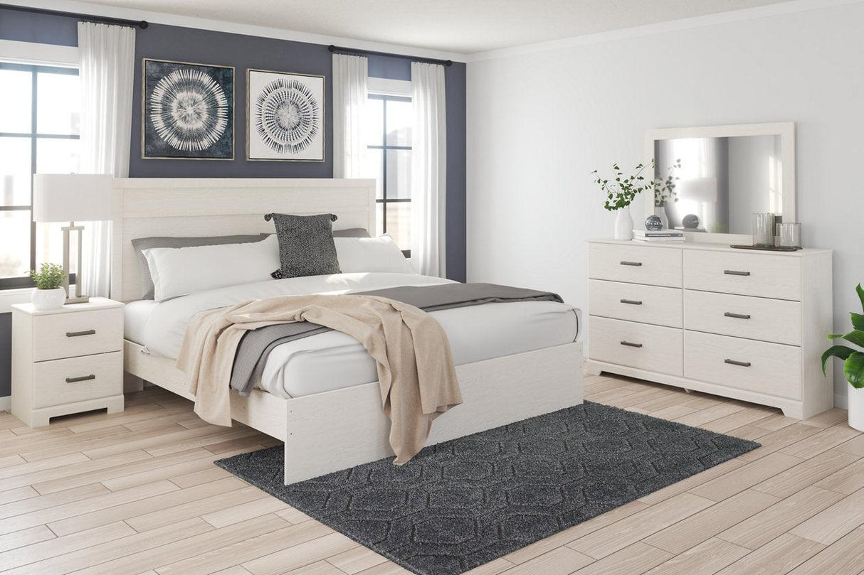 Stelsie White King Panel Bed by Ashley at Eve Furniture