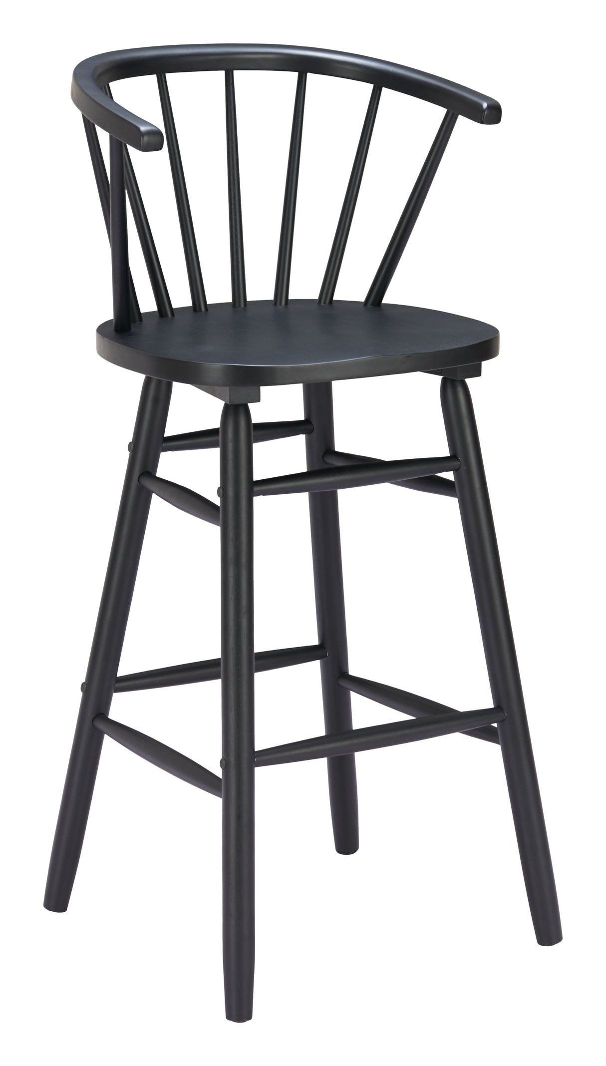 Stenger Black Barstool (Set of 2) by Zuomod at Eve Furniture