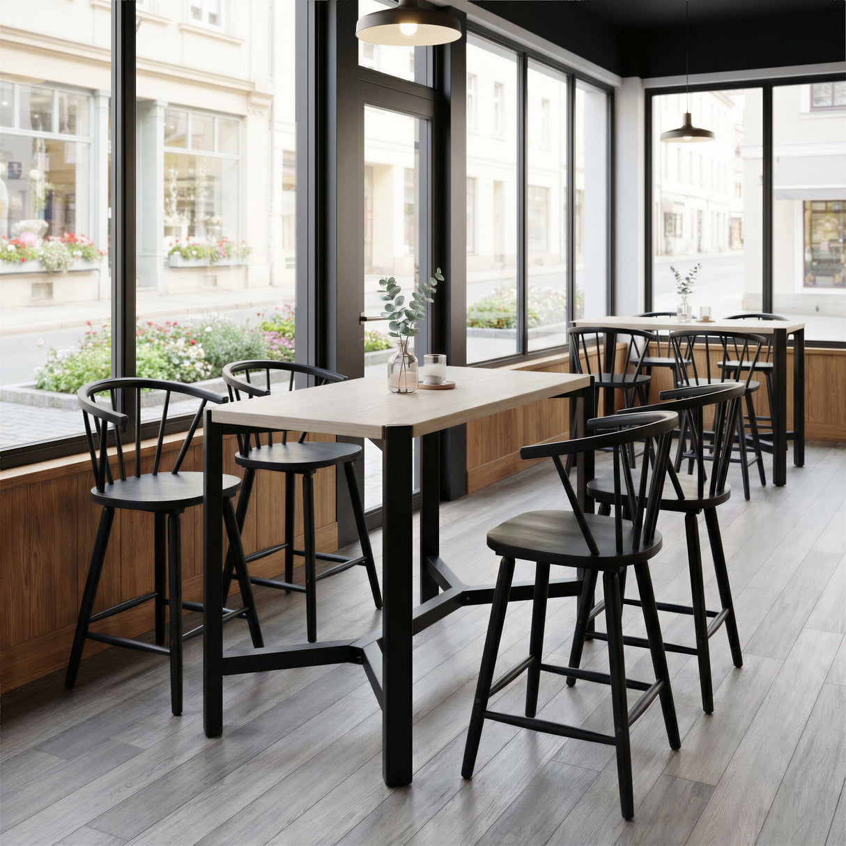 Stenger Black Counter Stool (Set of 2) by Zuomod at Eve Furniture