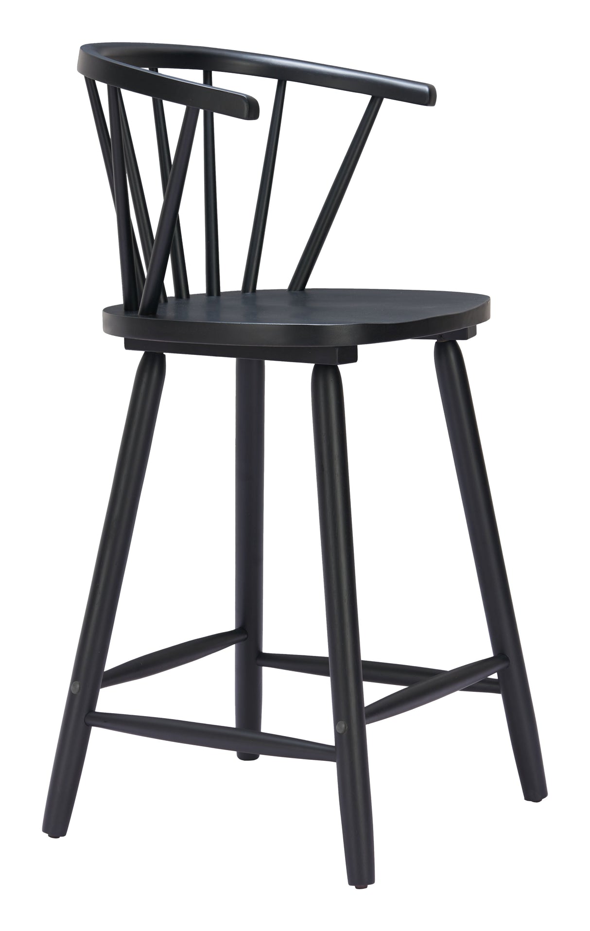 Stenger Black Counter Stool (Set of 2) by Zuomod at Eve Furniture