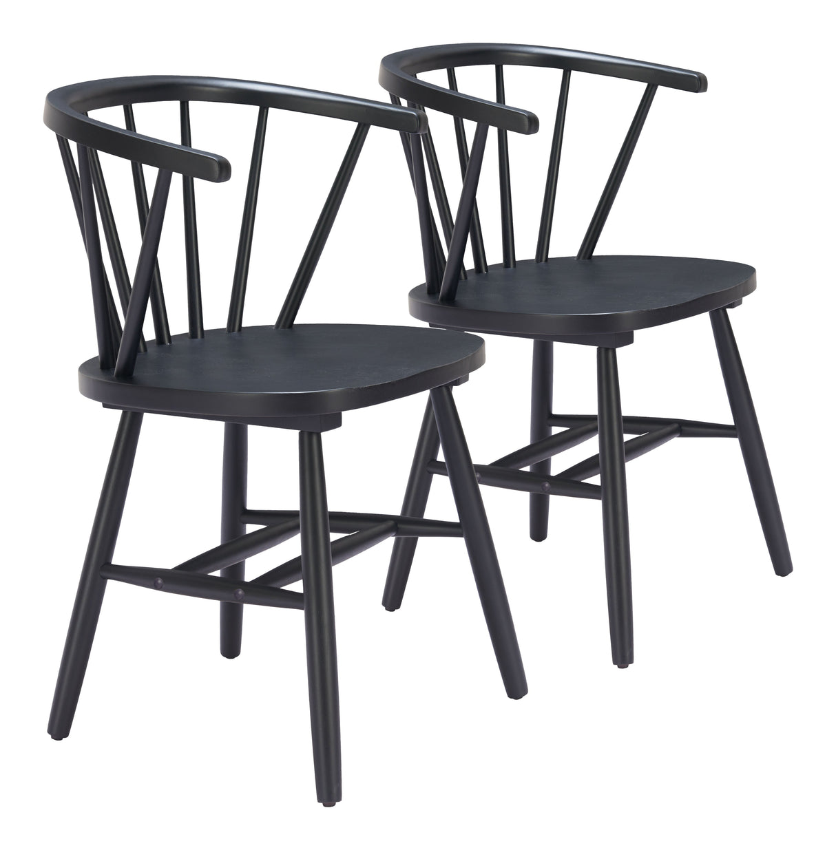 Stenger Black Dining Chair (Set of 2) by Zuomod at Eve Furniture