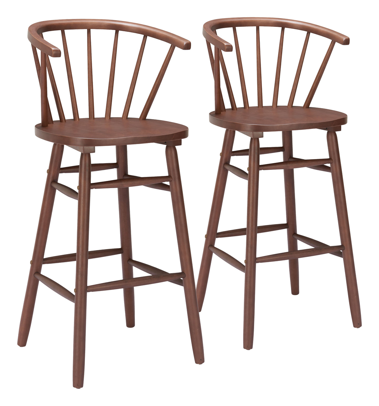 Stenger Walnut Barstool (Set of 2) by Zuomod at Eve Furniture
