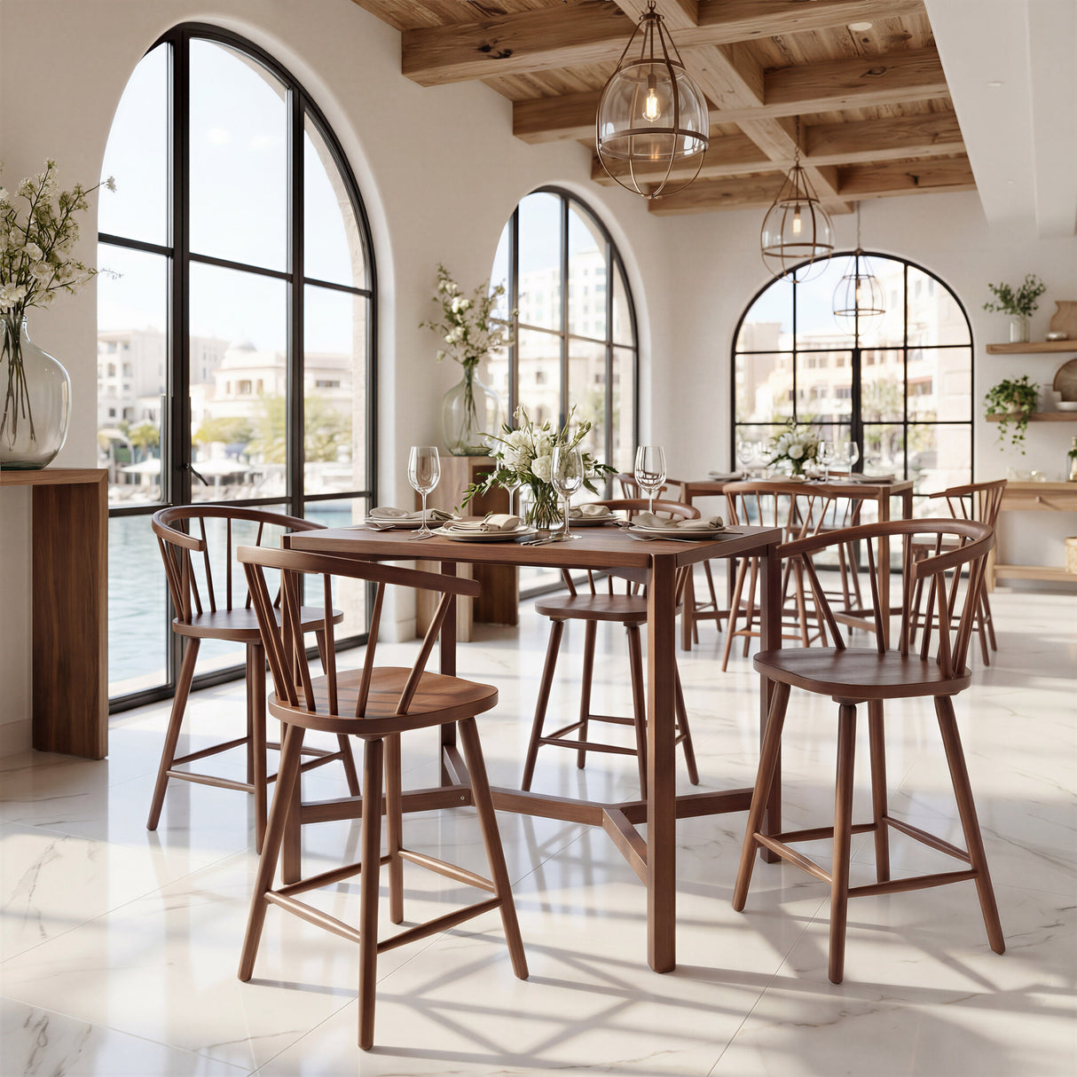 Stenger Walnut Barstool (Set of 2) by Zuomod at Eve Furniture