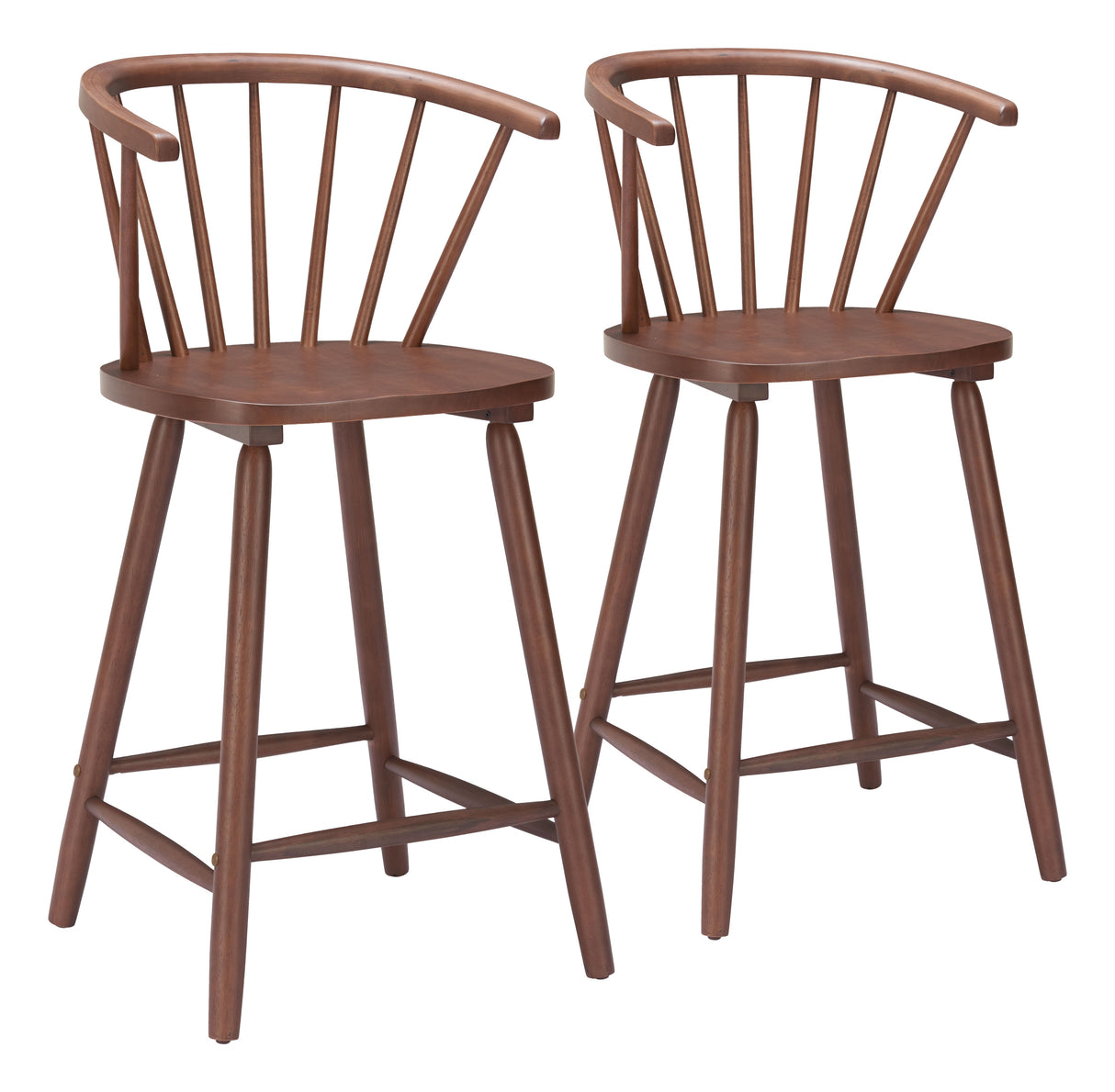 Stenger Walnut Counter Stool (Set of 2) by Zuomod at Eve Furniture