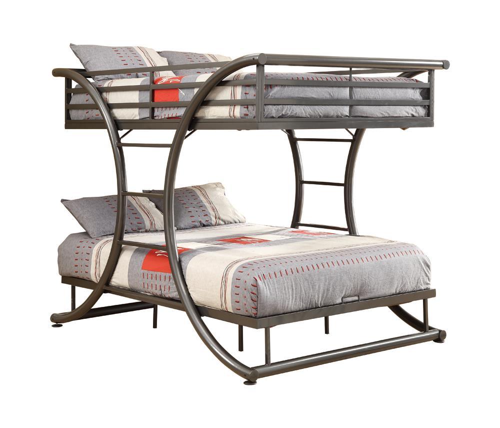 Stephan Gunmetal Full over Full Bunk Bed by Coaster at Eve Furniture