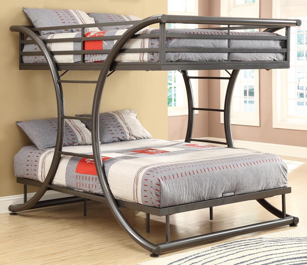 Stephan Gunmetal Full over Full Bunk Bed by Coaster at Eve Furniture