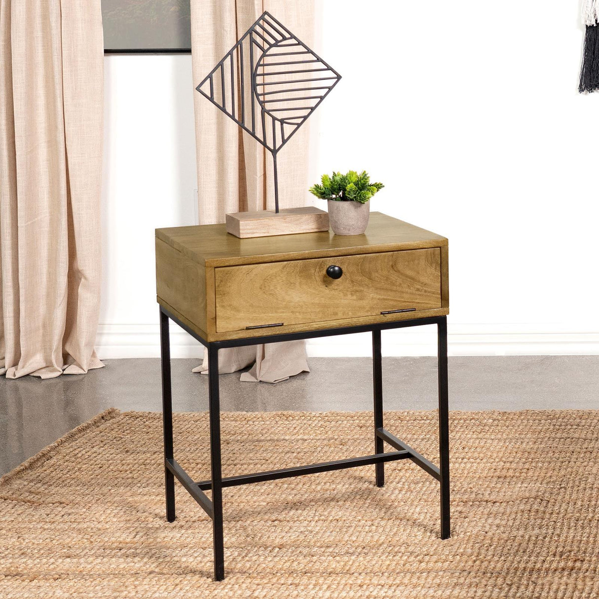 Stephie Honey Brown 1-drawer Rectangular End Table by Coaster at Eve Furniture