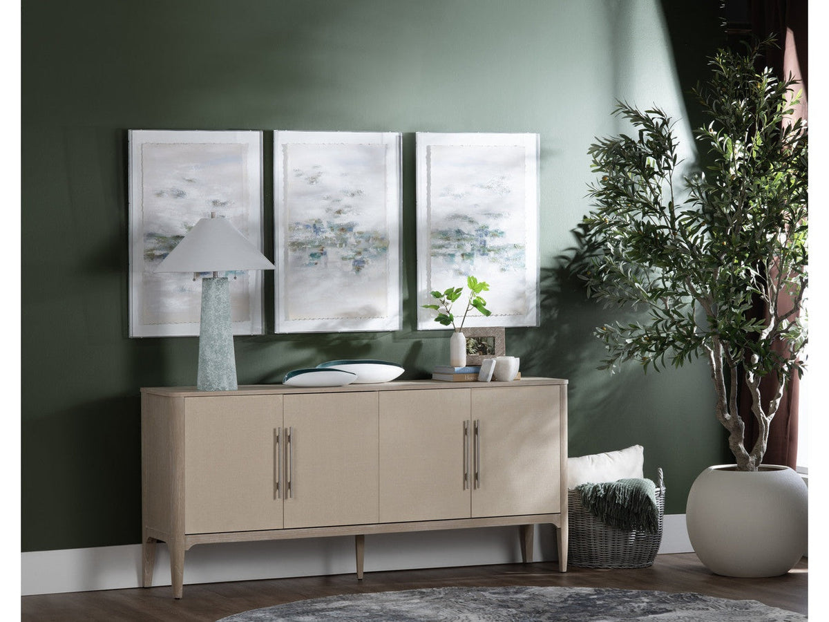 Sterling Beige Four-Door Sideboard by Crestview at Eve Furniture
