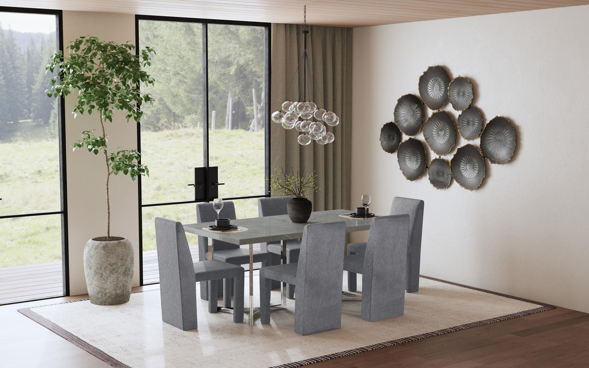 Sterling Gray Rectangular Faux Marble Dining Table by Coaster at Eve Furniture