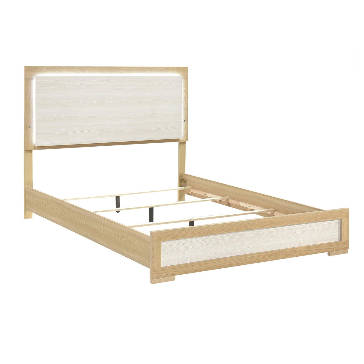 Sterling Natural/White LED Bedroom Set by Homelegance at Eve Furniture