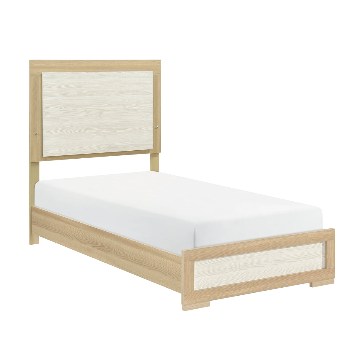 Sterling Natural/White LED Twin Bed by Homelegance at Eve Furniture