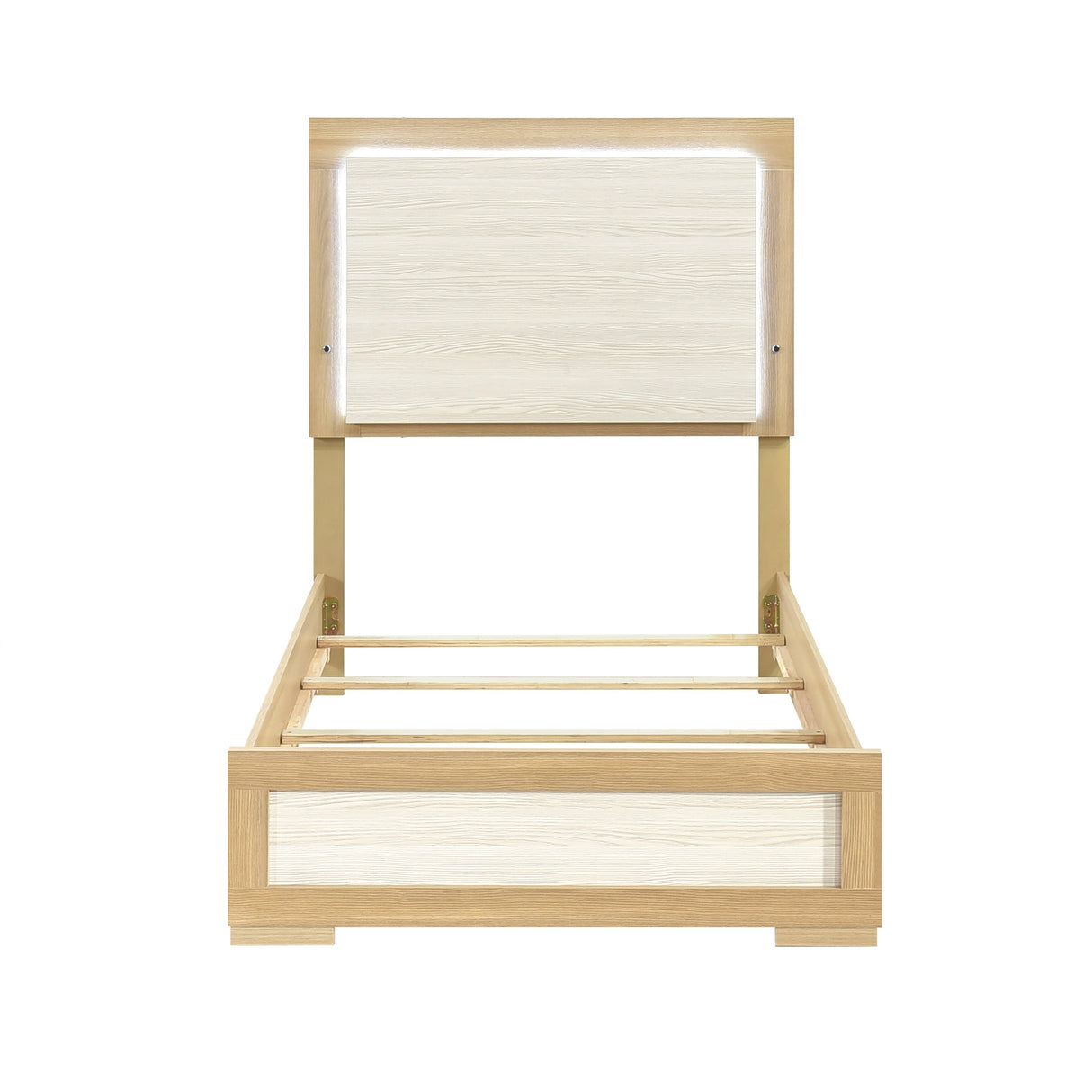 Sterling Natural/White LED Twin Bed by Homelegance at Eve Furniture