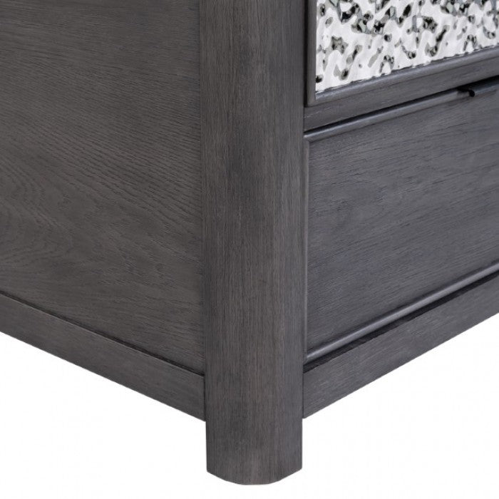 Sterling West Ash Gray Chairside Table by Furniture of America at Eve Furniture