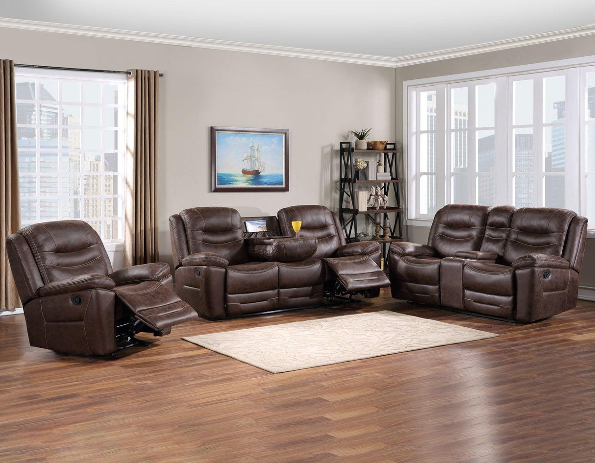 Stetson Manual Reclining Console Loveseat by Steve Silver at Eve Furniture