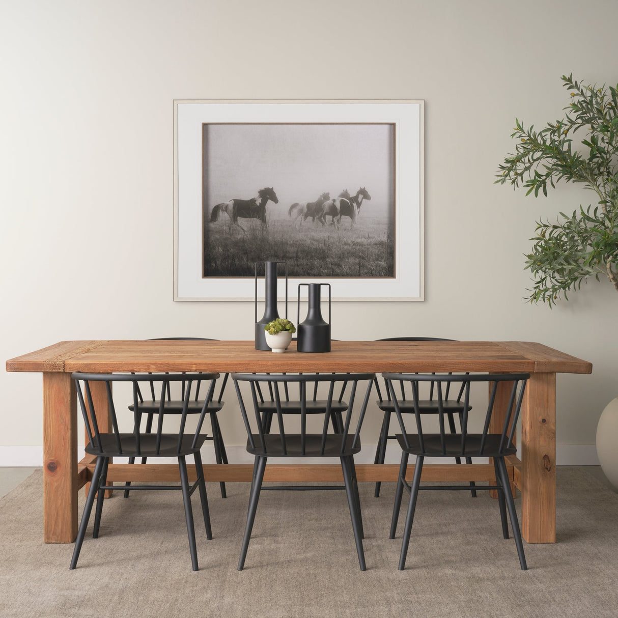 Stetson Rectangular Natural Brown Wood Dining Table by Mercana at Eve Furniture